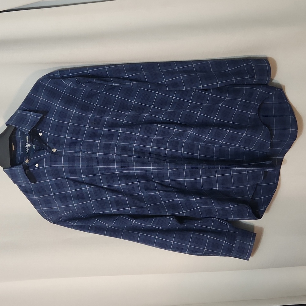RALPH LAUREN Blake Button Down Shirt Long Sleeve Mens M Black Pony Logo Plaid